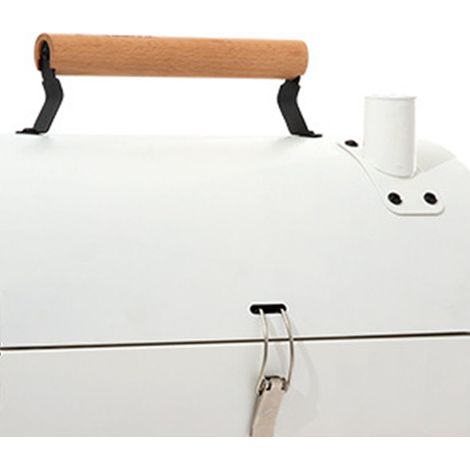 Barbecue portable double face en métal, sans fumée, idéal pour le camping, les pique-niques et les fêtes, blanc. (1/5)