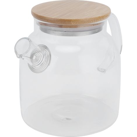 Théière en verre transparent 600 ml grande capacité résistante à la chaleur pour maison bureau (1/5)
