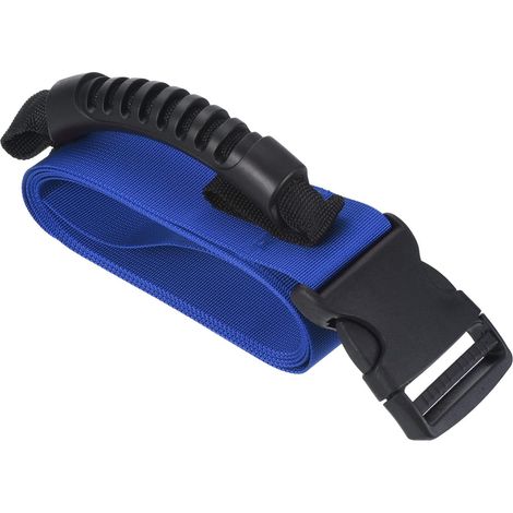 Portage Sangle avec Poignée Réglable Nylon Ceinture Bleu (1/5)