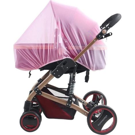 Moustiquaire, Moustiquaire pour Landau, Protection Anti-Insectes Universelles, Tissu à Mailles Résistant et Solide, Rose,300x60cm