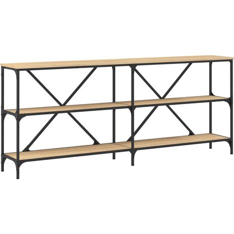 Maison Exclusive - Tavolo Consolle Rovere Sonoma 180x30x75 cm Multistrato e Ferro