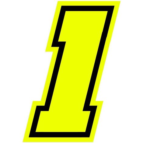 Numeri Race Moto GP, Giallo fluo, 10 x 10 cm - Numeri: 1