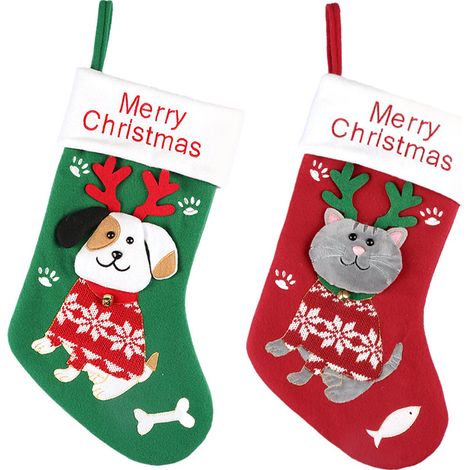 Chaussettes de Noël, décorations à suspendre au sapin, chaussettes cadeaux de Noël (1/5)
