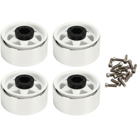 Stück Beadlock-Felgen mit Offset -8,9 mm Tiefe, Metall für Axial SCX10 90046, 1,9 Zoll, weiße Felgen (1/5)