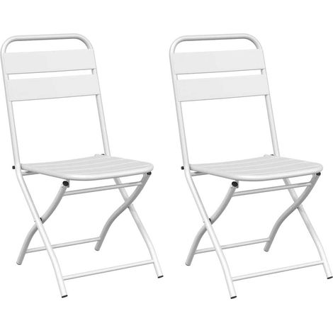 Maison Exclusive - Gartenklappstuhl 2 pcs Weiß 42 x 52 x 82 cm