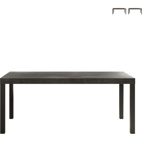 Tavolo da pranzo cucina moderno 190x90cm legno gambe in ferro Monsul - Grigio (1/4)