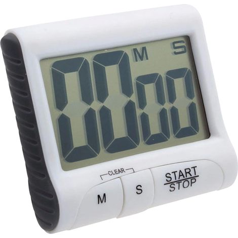 Sveglia elettronica multifunzionale autoregolante con conto alla rovescia e timer per la cucina - Bianca (1/2)