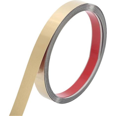Moulure métallique autocollante en acier inoxydable, idéale pour décorer murs, cheminées, miroirs et objets artisanaux. (1/5)