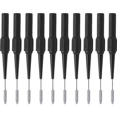 10-teiliges Set Prüfspitzen (26.010 0,7 mm) mit 4,0-mm-Stecksonde für Prüfgeräte, Schwarz