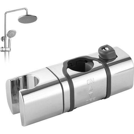 Supporto per doccia a parete senza foratura, regolabile da 20 a 25 mm, rotazione orizzontale a 360°, supporto per asta doccia, supporto per soffione doccia in ABS cromato, adatto per spruzzatori (1/5)