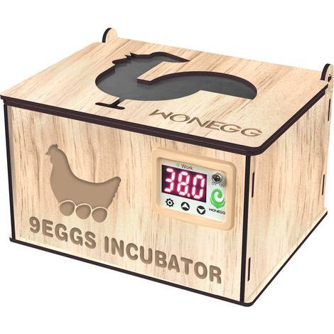 9 incubateurs, incubateur en bois fait main avec fonction de contrôle de la température pour l'éclosion des œufs de poulet, de canard et de caille (1/4)