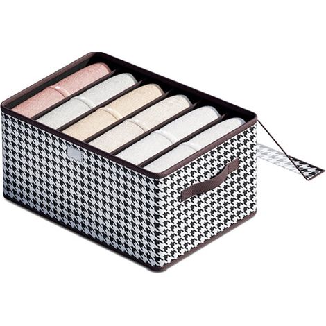 Boîte De Rangement Pour Vêtements - Compartimentée - Pliable - Avec Poignées - 44 X 30 X 20 Cm - Tissu - 1 Pièce (1/5)