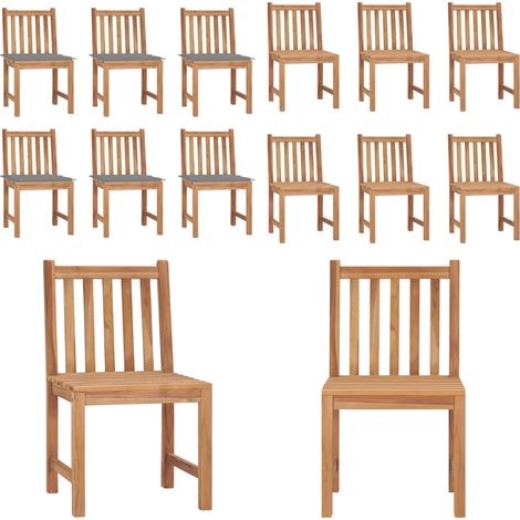 Chaises de jardin lot de 6 avec coussins Bois de teck massif - Chaise de jardin en bois - Chaise de jardin teck (1/5)