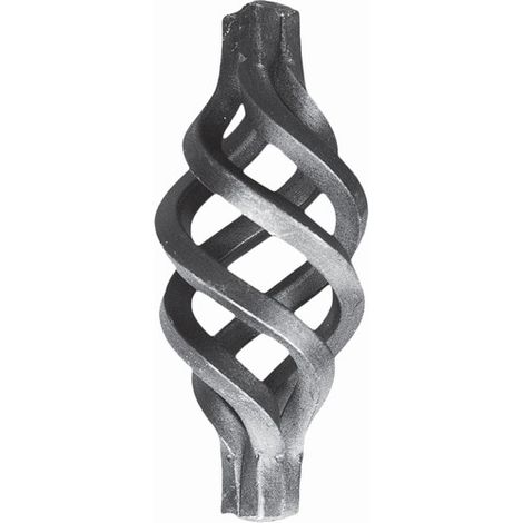 Torsade pour un barreau carré de 12mm - Hauteur 130mm Largeur 60mm - À souder - DECO FER FORGE