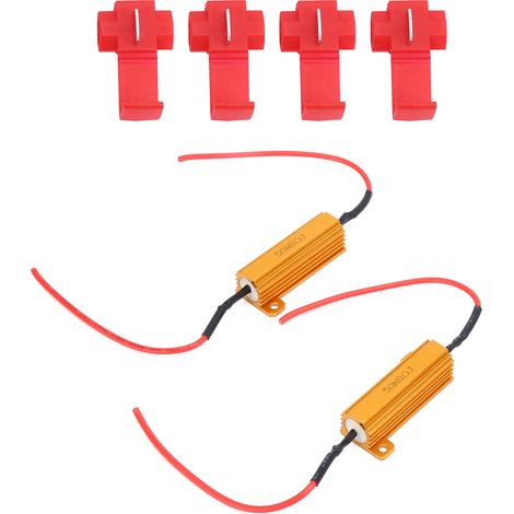 2pcs 50W LED Décodeur Résistance 8Ω Anti-Erreur Canbus Correcteur pour Phares, Feux Antibrouillard, Feux De Jour (1/5)