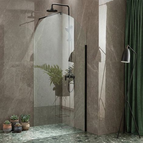 Paroi de douche italienne Clear - 100 x 195 cm - Noir - SIENA (1/5)