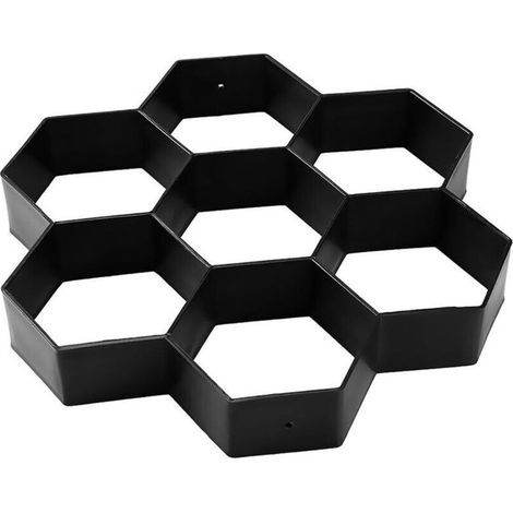 Plastic Hexagon Paving Mold, Concrete Step Mold, Reusable Mold for Driveway, Garden, Yard, Patio, Pool (1/5)