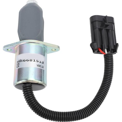Ortviai Électrovanne d'Arrêt Carburant 12 V DC Modèle 6681513 pour Bobcat A220, 450, 453, 463, 553, 653, 751