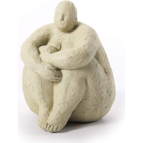 Figurine Femme Yoga Méditation Sculpture Déco Résine Cadeau Statuette Assise Art 18cm (1/5)