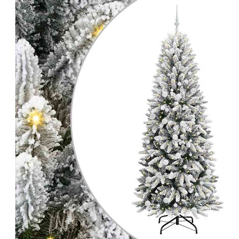 Sapin de Noël Arbre de Noël artificiel avec 300 LED avec support Blanc 210 cm (1/5)