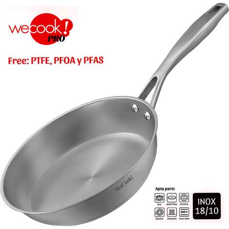 Poêle tous feux Wecook Pro 28 cm en acier inoxydable 3,5 mm