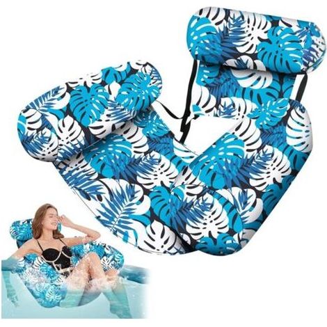 Hamac Gonflable Piscine Matelas Flottant frites de piscine gonflables ultra-résistantes idéales pour les fêtes- l'été -Avec pompe à air (1/5)