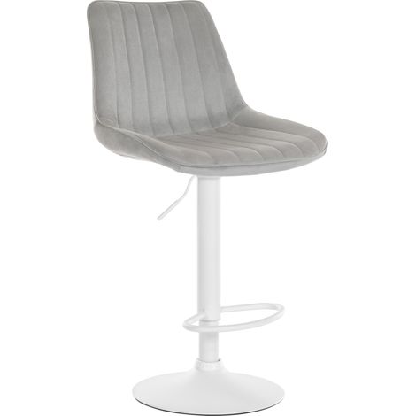 Sgabello Toni Velvet grigio bianco