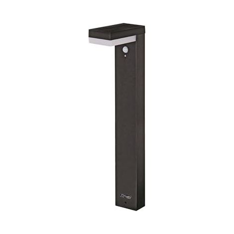 Ribimex – Borne solaire Elina 78cm – Détecteur de mouvement 90° jusqu'à 8m – IP44 – Corps inox peint – Chargement par panneau solaire (1/3)