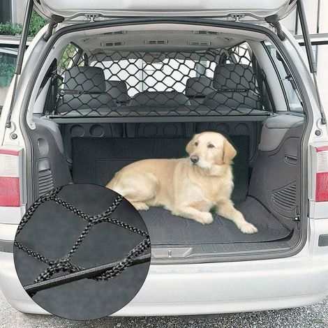 Barrière de Sécurité pour Chien en Voiture Filet de Protection pour Coffre Arrière Noir 90X40 cm (1/4)