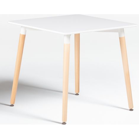 Tavolo da cucina quadrato 80x80 cm in legno di faggio e MDF Royal SKLUM