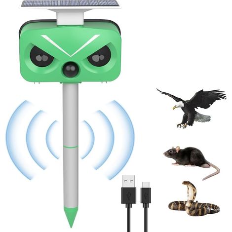 Katzenabwehr Garten, Ultraschall Marderabwehr, Solar Tierabwehr bis 10m, Wasserdicht, mit Bewegungsmelder, Frequenz 13-60kHz, für