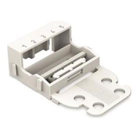 BEFESTIGUNGSADAPTER - FÜR 5-LEITER-KLEMMEN - SERIE 221 - 4 mm² - FÜR SCHRAUBBEFESTIGUNG - WEIß (1/2)