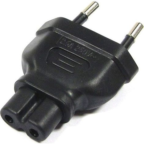 Adaptador de enchufe IEC-60320 C7 a Bipolar  Negro (1/2)