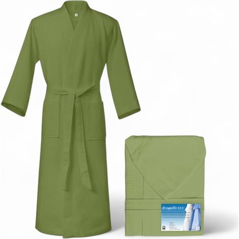 ACCAPPATOIO Nido Ape BEE© in Puro cotone con Cappuccio da Adulto VERDE XL (1/5)