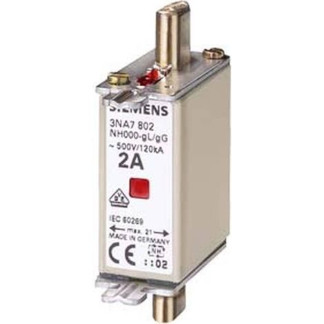 SIEMENS - FUSIBILE NH-500 V T-00 50 A INDICATORE CENTRALE 3NA7820 (1/2)