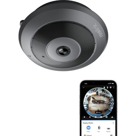 Caméra Fisheye, 2K+ 6MP Panorama 360°, Caméra de Surveillance Intérieure WiFi 2,4/5GHz, Détection de Mouvement, Correction de Distorsion, Audio 2 Voies, Stockage Local, Vision Nocturne, FE-W (1/5)