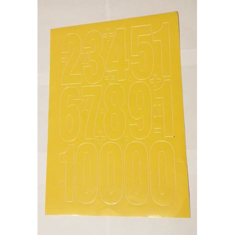 Chiffres autocollants jaunes de 10 cm
