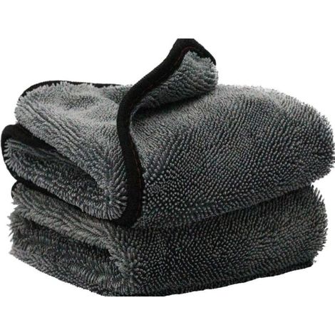 Lot de 2 serviettes microfibre voiture 40×60 cm, ultra absorbantes, séchage rapide et polissage sans rayures (1/5)