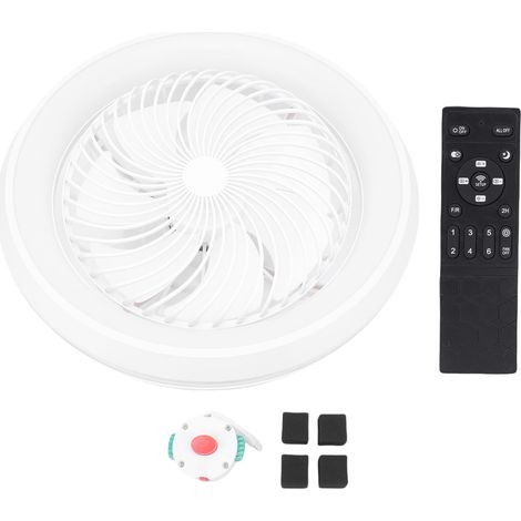 Ventilateur de plafond avec lumière LED, anneau extérieur blanc, contrôle APP et télécommande avec minuterie, modèle encastré rotatif 360° (1/5)