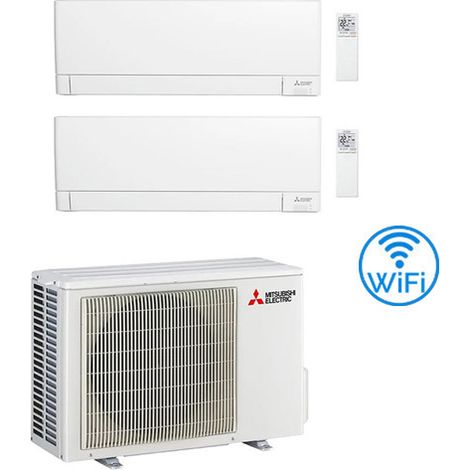 Climatizzatore Condizionatore Mitsubishi MSZ-AY Wifi R32 Dual Split Inverter 7000 + 7000 BTU con U.E. MXZ-2F33VF Classe A++/A+ (1/2)