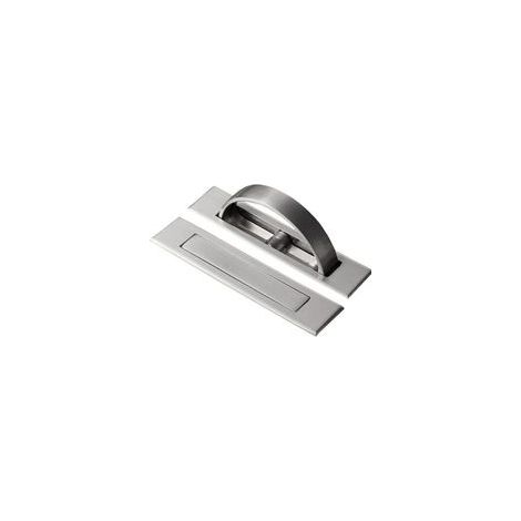 Poignées de porte encastrées en alliage de zinc, tatami, tiroirs cachés, poignées d'armoire avec vis, argent brossé, 2 pièces (1/5)