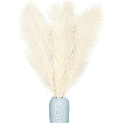 Panache décoratif en herbe de la pampa 110cm - fausse plante hauteur, branches de graminées ornementales, rameaux de plumetis naturels artificiels, grand bouquet (1/4)