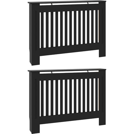 Cubierta de Radiador 2 pcs Negro 112 x 19 x 81,5 cm vidaXL