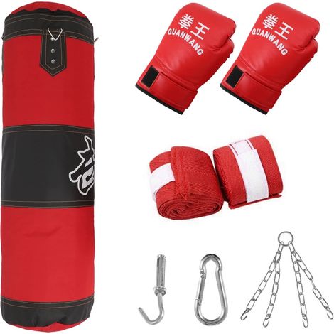 YORKING Boxsack Set Taekwondo Karate Training Fitness Leerer Sandsack mit Handschuhe Gefüllt Punching Bag für Jungen oder Mädchen