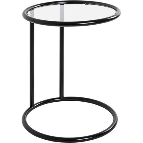 Table d'Appoint Verre "Blaise" 55cm Noir (1/5)