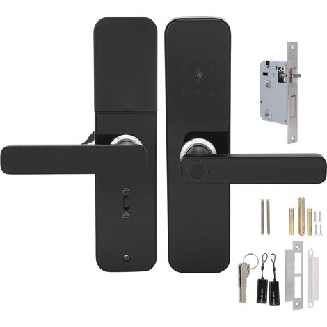 Serrure connectée poignée WiFi Tuya biométrique aluminium (1/5)