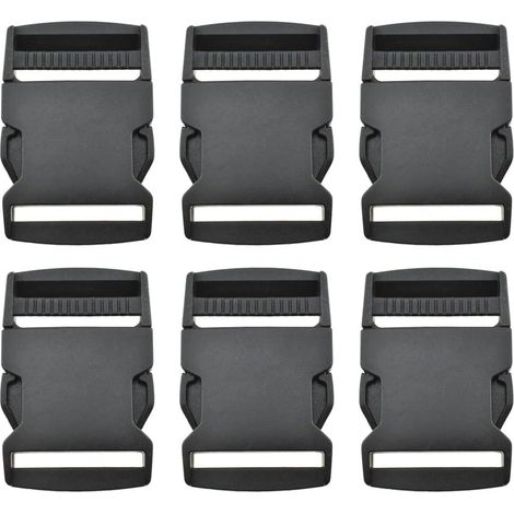 3,8 cm seitliche Schnellverschlüsse, schnelles Einrasten, fester Halt, bewegungsresistent, robuste Kunststoffclips, 6er-Packung für Nylonriemen, Rucksäcke und Halsbänder (1/5)