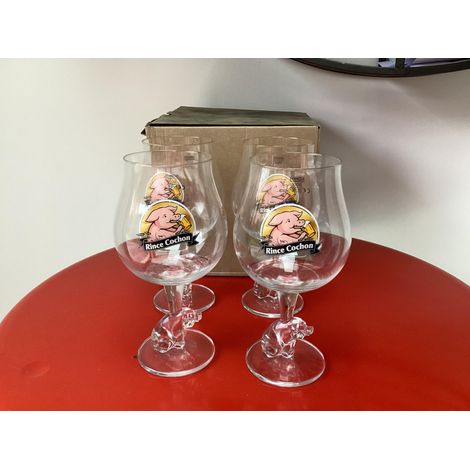 Rince-Cochon - Lot de 4 verres 25/50 cl - Verres à bière officiels