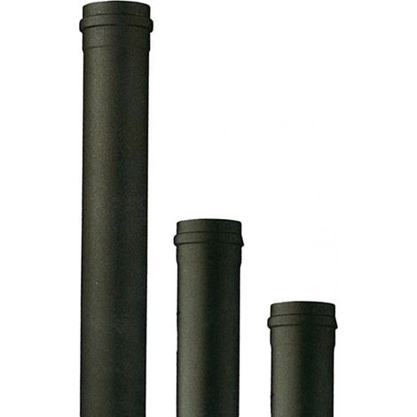 Tubo per stufa a pellet in acciaio porcellanato - Nero opaco - Diametro: Ø cm 8 - 6 pz - Lunghezza: 100 cm (1/3)