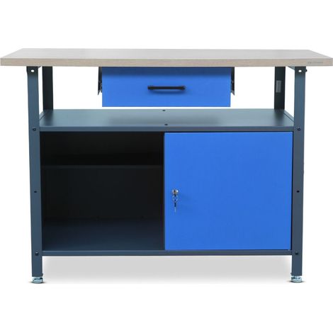 Établi ERIC, 1200 x 850 x 600 mm, bleu anthracite (1/3)